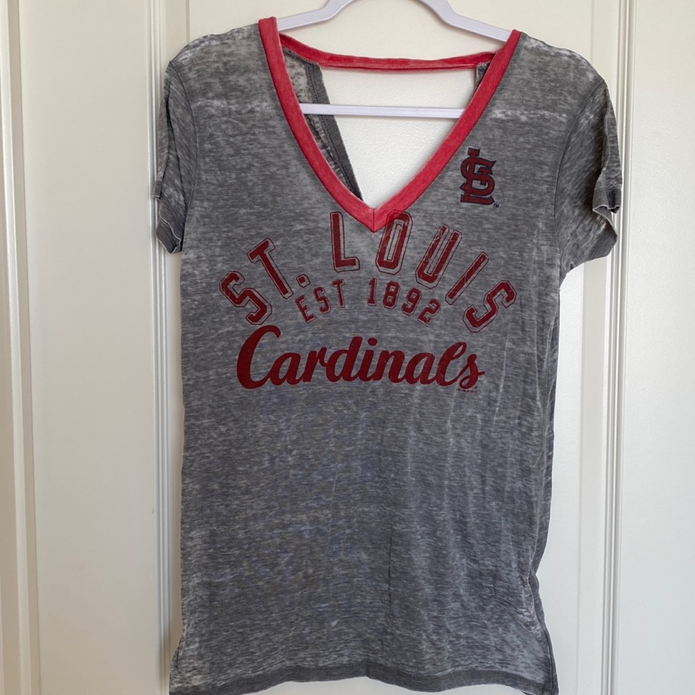 STL Cardinals open back burn out tee